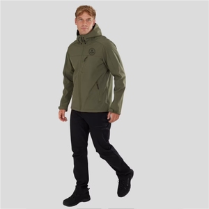 Veste Softshell d'hiver pour hommes, coupe-vent, imperméable, respirante, style streetwear, broderie technique personnalisée sur le devant - Product Image 5