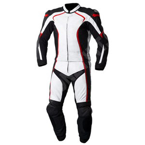 2025 personnalisé noir blanc en cuir véritable moto course costume hommes OEM respirant Anti-UV séchage rapide de haute qualité - Product Image 1