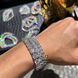 Ravishing 925 Sterling Silver Tennis Link Hip Hop Chain Bracelet Brilliant Lab Grown VVS Clarity Diamonds para regalos o fiestas - Product Image 2