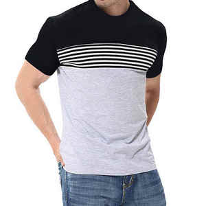 Blanc plaine col rond à manches longues t-shirts hommes col rond t-shirts Promotion pas cher séchage rapide Polyester tricoté plaine teint t-shirts - Product Image 2