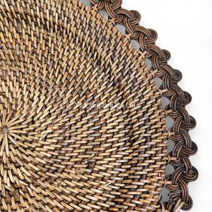 Plato de Rattan Hecho a Mano de Estilo Bohemio Sostenible, Elaborado con Fibra Natural para Uso en Mesa de Comedor, Hogar, Restaurante, Fiesta - Product Image 2