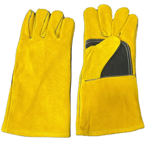 Gants industriels en cuir de vache fendu pour hommes et femmes, anti-coupures, anti-dérapant, protection des mains pour le soudage et les métiers de mécanicien. - Product Image 1