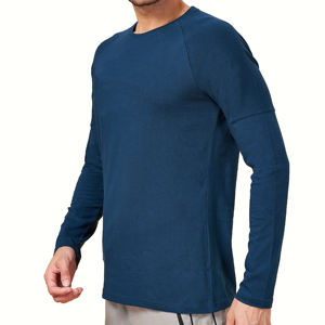 2025 vente en gros de haute qualité T-shirt à manches longues pour hommes 100% coton T-shirt pour hommes coupe ample imprimé à manches longues t-shirts - Product Image 4