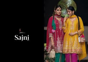 Festival spécial porter les derniers vêtements de conception à feuilles persistantes meilleur Chinon lourd Salwar Kameez avec broderie travail exportateur mondial - Product Image 2