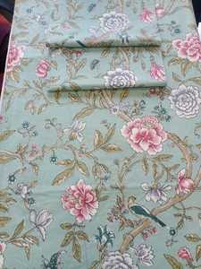 Custom Made 100% Cotton Bedsheets with Printed Floral Designs Available in Various Sizes Blue Base Fabric Includes Pillow <b>Covers</b> - Product Image 3