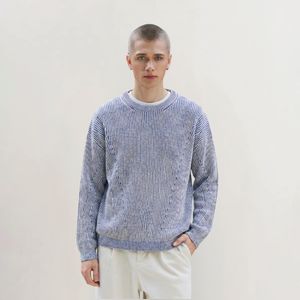 Haut en tricot de coton à manches longues pour homme, uni, coupe classique, logo personnalisé brodé, écologique, respirant, lourd - Product Image 1