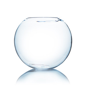 VBW1614 - Vase en verre transparent rond à bulles - 16 x 14 (1 pièce) [Emballé sous film bulle] - Product Image 1