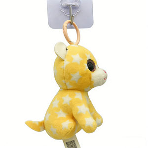 Custom Yellow Star <b>Leopard</b> Plush Keychain, Cute Cat Plush Bag Charm, Mini <b>Leopard</b> Stuffed Animal Keychain - Product Image 5