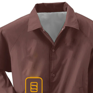 Chaqueta cortavientos marrón clásica con parche de letra amarilla, ropa de abrigo informal ligera para hombres y mujeres, estilo callejero - Product Image 2