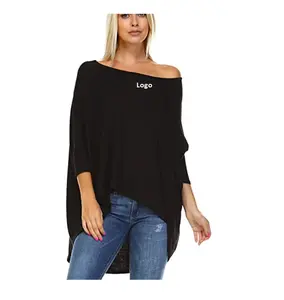 Wholesale Womens Tunic Top Casual Batwing Dolman Sleeve Off Shoulder Baggy Oversized Loose Fit Flowy T Shirt Blouse