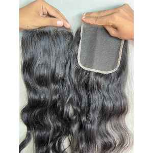 Cierre de Cabello Virgen Indio con Encaje HD, Estilo Ondulado Natural 4x4, Onda Profunda Suelta, Cabello Indio Virgen, Postizo de Cabello Vietnamita - Product Image 2