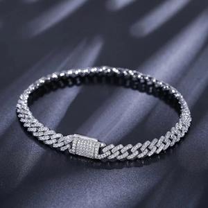 Belle Moissanite Diamants Bracelet Hip Hop Rock Solide 925 Bracelet En Argent Sterling Pour Les Femmes Cadeau Pour Elle Bijoux Personnalisés - Product Image 6