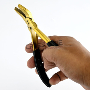 Outils d'extension de cheveux de haute qualité Micro perles pince à sertir incurvée pince à perles d'or avec pince d'extension de cheveux à Double ressort - Product Image 2