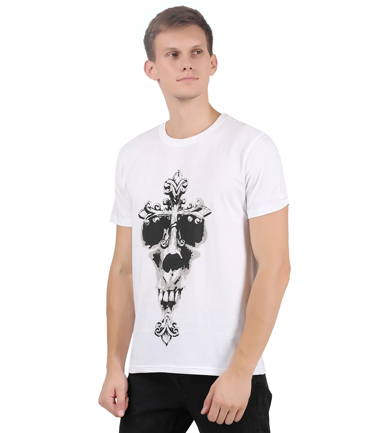 100% Cotton White Custom Printed T-Shirt Shirts For Men Mens Tshirts Blank Wholesale T Shirt Tshirt Printing Plain T-Shirts