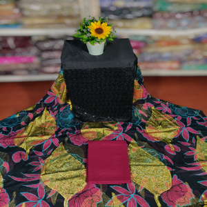 Tela de Chifón Jacquard Clásica Fransawi, 100% Seda, Transpirable, Ecológica, Resistente a las Manchas, Estampado Floral, Ligera - Product Image 1