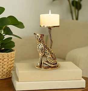 Aluminium Jaguar Pillar <b>Candle</b> Holder For Home Decor Handmade Stand for Christmas & Festival High Quality <b>Candle</b> Holder - Product Image 6