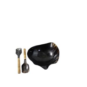 Bol en corne de buffle pour meilleure vente vaisselle et bol de service de couleur naturelle avec cuillère fêtes décoration de table dernier bol - Product Image 5