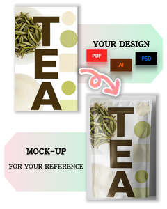 Emballage en plastique pour thé moyen, biscuits, café, aliments, emballage de qualité supérieure, sachet debout mat avec fermeture éclair pour les feuilles de thé - Product Image 4