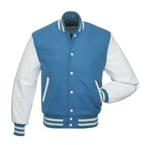Vestes d'université pour hommes à simple boutonnage en gros laine blanche à manches longues Letterman Design CollegeBaseballjacket pour hommes - Product Image 4