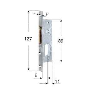 Cerradura para Montaje en Pared, Cerrojo de Embutir con Cilindro Ovalado Frontal (No Incluido), Modelo 155358 - Product Image 1
