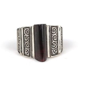 Anillo de Plata de Ley 925 para Hombre con Piedra de Ámbar Prensada, Joyería Fina Prismática para Uso Diario, Engaste de Bisel con Incrustaciones y Baño de Rodio - Product Image 3