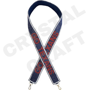 Sangle de sac à main perlée Go Texans Sangles de sac à perles personnalisées en or blanc Sangles de sac Accessoires Sacs spéciaux Pièces de sac Accessoires - Product Image 1