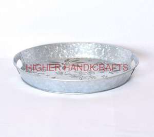 Bandeja de exhibición de hierro decorativa para granja, bandeja de servicio de Metal cuadrado galvanizado para uso doméstico y en el jardín - Product Image 6