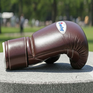 Guantes de Boxeo Marrones de Alta Calidad, de Cuero Genuino, con Soporte de Muñeca con Cierre de Gancho y Bucle, Dedos Completos, Personalizables, para Entrenamiento - Product Image 2
