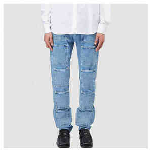 Mejor Material Casual Wear Hombres Denim Pant Fashion Street Baggy Jeans Pantalones Hombres Algodón Denim Pantalones - Product Image 4