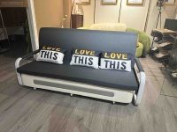 Sofá Cama de Alta Calidad, Plegable, para Sala de Estar, con Tapicería de Cuero Sintético Extraíble, Multifuncional y Convertible
