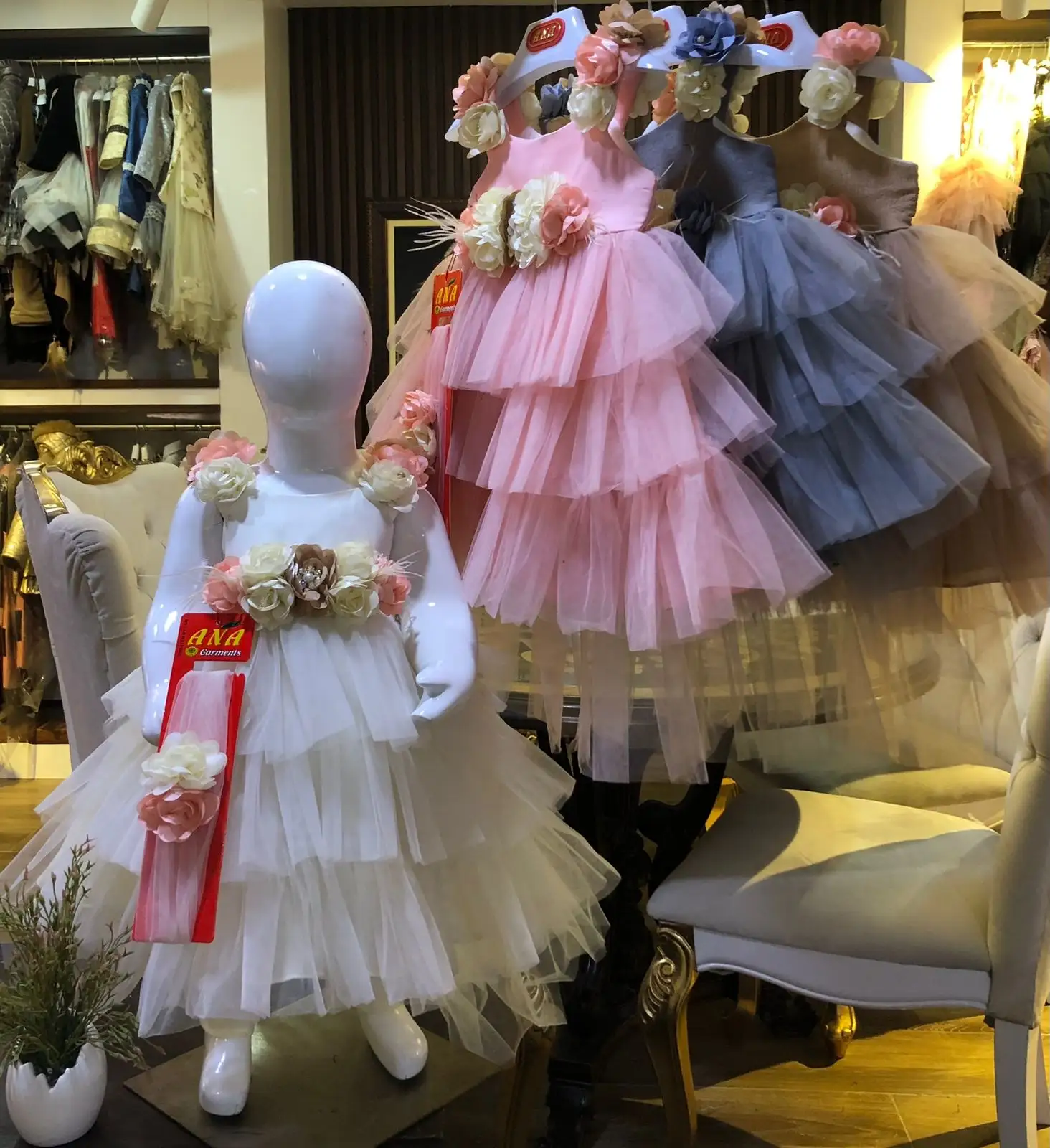 2023 feb collection kandi flower dress nuovo design di abbigliamento da festa per il matrimonio e i compleanni della neonata indossano abiti