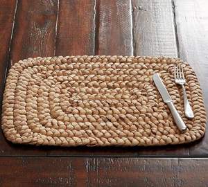 Natural Water Hyacinth <b>Place</b> <b>Mats</b>, Boho Wicker Placemats, Table <b>Mats</b> For Dining Table - Product Image 3