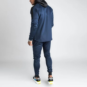 Ensemble de survêtements 2 pièces en polyester et coton pour hommes, avec poches cargo, vente en gros - Product Image 5