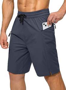 Short de plage en polyester pour homme, taille moyenne, décontracté, écologique, à séchage rapide, anti-rides, avec poches, tissu en maille brodé - Product Image 2