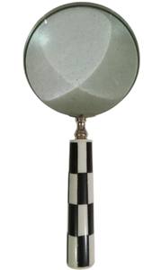 แว่นขยายพกพาหน้าจอทองเหลืองแข็งแบบวินเทจพร้อมที่จับไม้เลนส์แก้วออพติคอลสำหรับอ่านหนังสือตกแต่งงานฝีมือ - Product Image 2