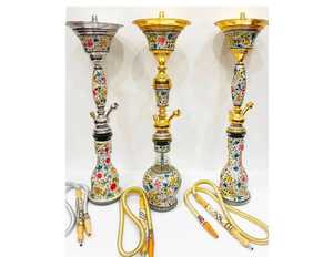 Cachimba de Acero Inoxidable Decorada con Madreperla Floral Intrincada de Lujo con Juego Completo de Edición Limitada - Product Image 6