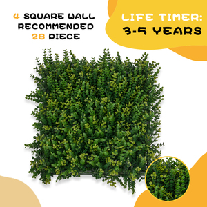 Panneau mural végétal artificiel en eucalyptus et buis 50x50cm pour hôtels, centres commerciaux, aménagements extérieurs et intérieurs, vente en gros, OEM - Product Image 4