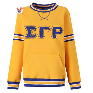 Sudadera de Felpa Premium con Cuello Redondo de Sigma Gamma Rho, Ropa de Hermandad Griega, Top Dorado de Herencia de Sigma SGR - Product Image 4