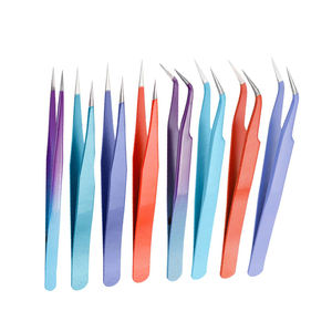 Pinzas Profesionales Multicolor de Acero Inoxidable para Extensión de Pestañas, Herramienta de Precisión para Aislamiento de Pestañas y Creación de Abanicos de Volumen - Product Image 1