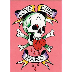 การ์ดอวยพร Ed Hardy Love Dies Hard สำหรับวันวาเลนไทน์ วันแม่ วันคริสต์มาส วันพ่อ วันรับปริญญา และโอกาสทางธุรกิจ - Product Image 1
