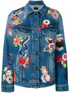 Chaqueta vaquera de alta calidad para mujer, Chaqueta vaquera azul ajustada, manga completa, moda informal vintage - Product Image 2