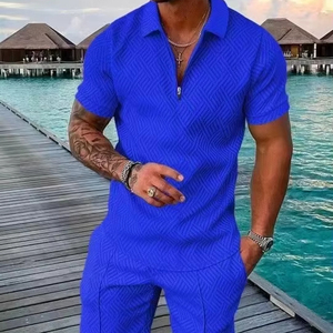 Oversized Men's Fashion Summer Sportswear Vacation Outing New opportunity Men's 100 percent cotton breathable summer <b>T</b>-<b>shirt</b> set - Product Image 4