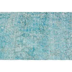 Alfombra Turca Vintage, Alfombra Pequeña de 1.6x3.2 pies, Alfombra con Bordes Azules y Blancos - Product Image 4