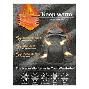 Chaqueta Softshell recubierta para hombre, cuello levantado, ajuste cómodo, última llegada para uso en exteriores de invierno, OEM, venta al por mayor, personalizada - Product Image 4