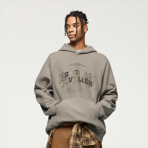 high quality Streetwear Cotton Custom 450 GSM Oversized Hoodie Patch Embroidery Unisex Men Hoodie Sweatshirt - Product Image 4