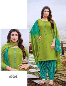 Broderie de coton de rayonne lourde de qualité à l'exportation indienne Salwar Kameez avec le fournisseur d'usine de gros dupata - Product Image 5