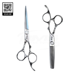 Ensemble de ciseaux de barbier ergonomiques en acier inoxydable de qualité supérieure, tension réglable, légers, à bord tranchant, pour la coiffure et la coupe de cheveux - Product Image 6