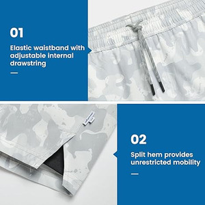 Pantalones cortos de seda de hielo de verano con diseño impreso y bordado de logotipo personalizado OEM pantalones cortos deportivos informales holgados ultrafinos de marca de moda para hombre - Product Image 4