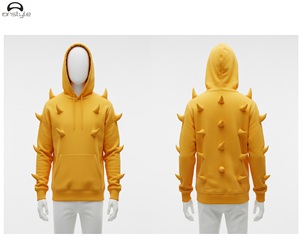 เสื้อฮู้ดฮอร์นฤดูหนาวแบบสั่งทำพิเศษ สไตล์สตรีทแวร์ ทรงโอเวอร์ไซส์ ผ้าฟลีซเรียบ สีพื้น ผลิตจากโพลีเอสเตอร์/คอตตอน เป็นมิตรกับสิ่งแวดล้อม แห้งเร็ว ระบายอากาศได้ดี - Product Image 6