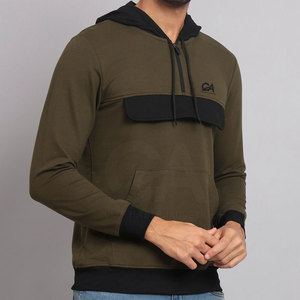 Sweat à capuche teint uni pour homme nouveau design de qualité supérieure sweats à capuche en coton et polyester avec fermeture éclair - Product Image 4
